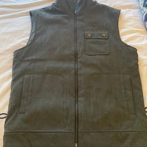 Reversible vest…grey wool blend on one side soft tiny checker on other